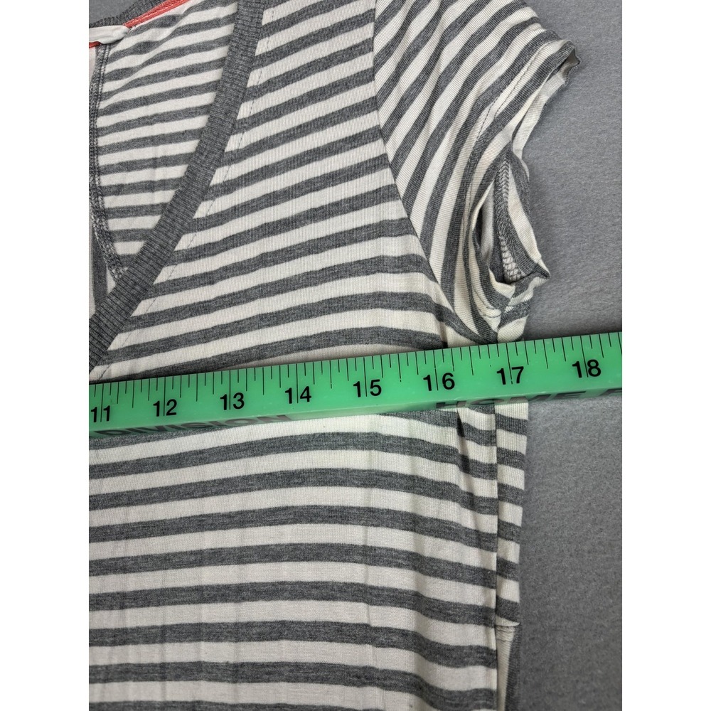 Athleta Dress Womens Small Gray Stripe Ruched Bodycon Knee Length Casual T Shirt - Picture 7 of 11